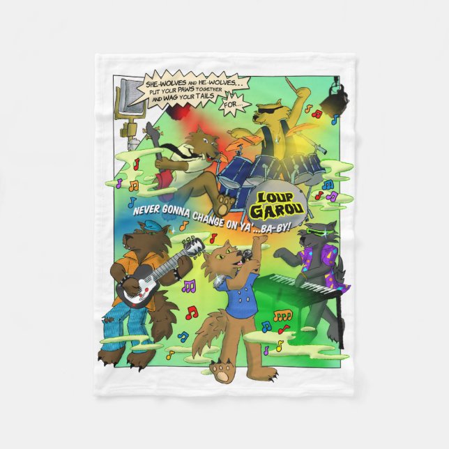 Couverture Polaire LOUP GAROU Blanket (Devant)