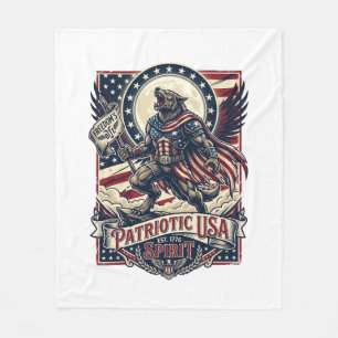 Couverture Polaire Loup-garou patriotique Patriote Horreur Monstre Pa