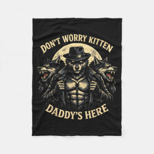 Couverture Polaire Loup Ne T'inquiète Pas Chatons Papa Est Là Mème Cr