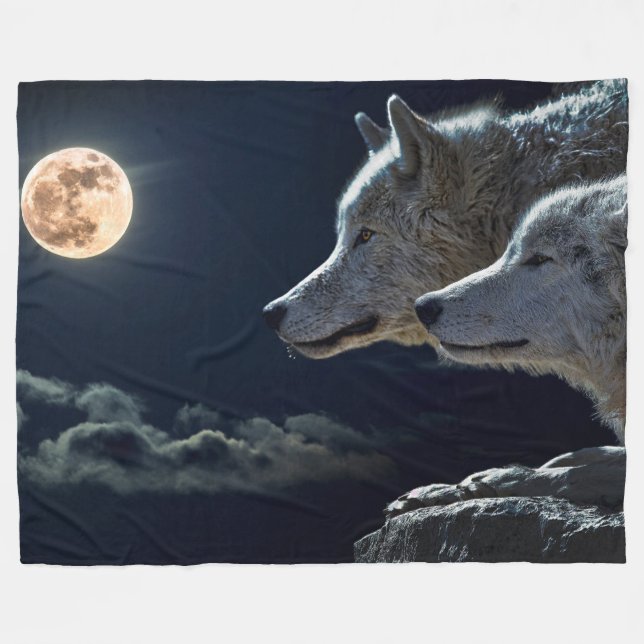 Couverture Polaire Loups (Devant (Horizontal))