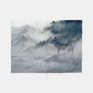 Couverture Polaire Loups dans le paysage hivernal de neige