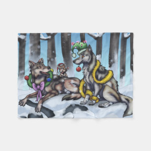 Couverture Polaire Loups de vacances