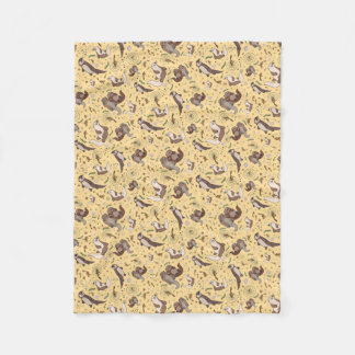 Couverture Polaire Loutres en jaune