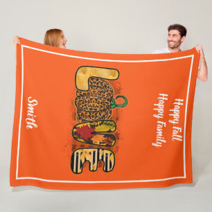 Couverture Polaire Love Citrouille Personnaliser d'automne Texte et c