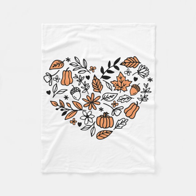 Couverture Polaire Love Fall Y'all Leopard Citrouille Automne Saison  (Devant)
