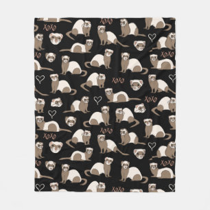 Couverture Polaire Love Ferrets - Noir