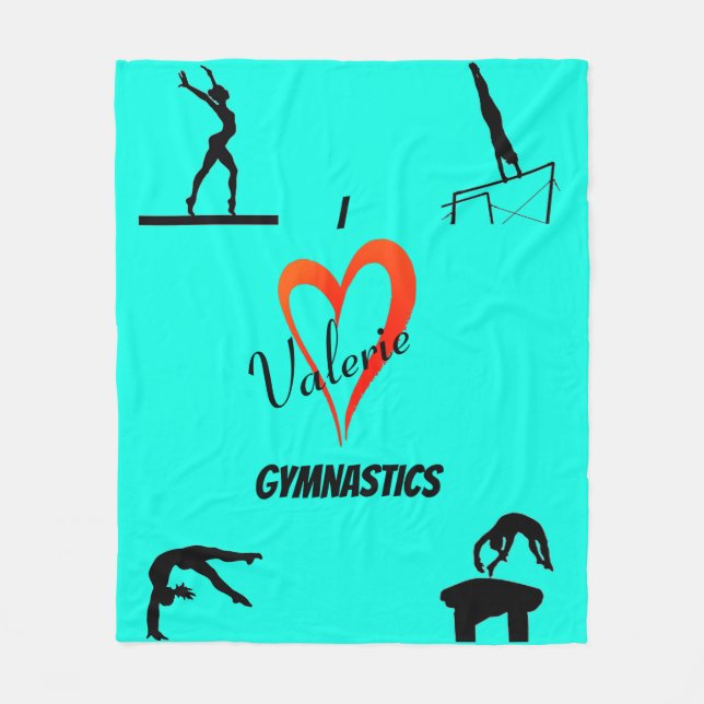 Couverture Polaire Love Gymnastique Événements Filles Fleece Blanket (Devant)