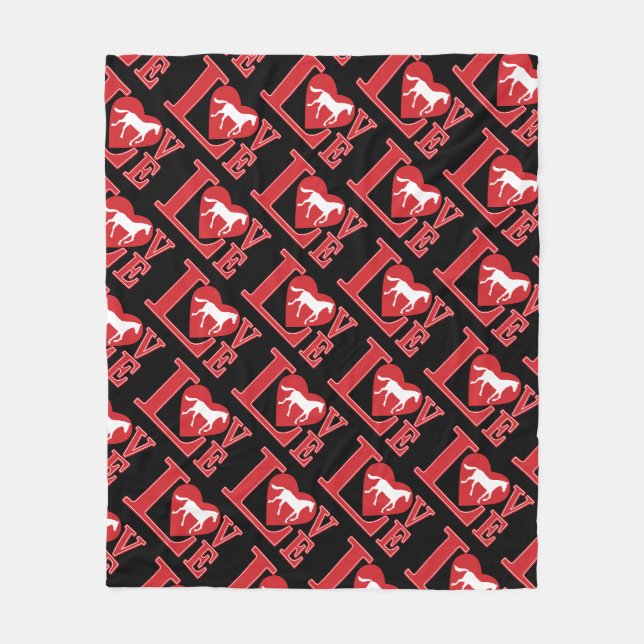 Couverture Polaire Love Horses. J'aime les chevaux (Devant)