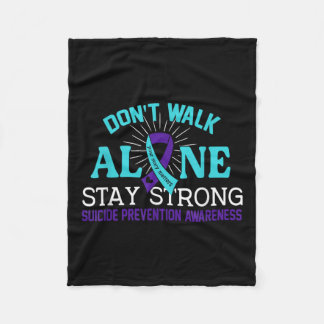 Couverture Polaire Love Teal Purple Ribbon Suicide Prevention Awarene