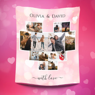 Couverture Polaire Love Valentine's Day Photo Collage