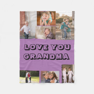 Couverture Polaire Love You 7 Photo Custom Purple