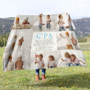 Couverture Polaire Love You G'pa Photomontage avec message personna
