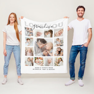Couverture Polaire Love You Grand-mère/Mémé/Mamie/Autre 13-Photo
