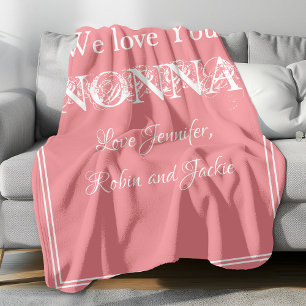 Couverture Polaire Love You NONNA Élégant Script Grandkids Noms migno