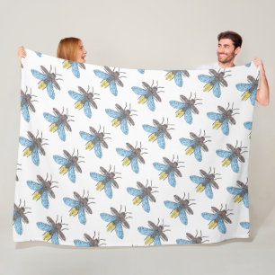 Couverture Polaire Lucioles (blanc) - Plaid en laine