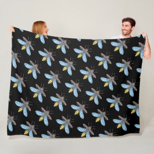 Couverture Polaire Lucioles (noires) - Plaid en Laine