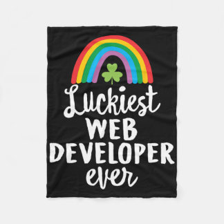 Couverture Polaire Luckiest Web Developer Ever St Patrick Day Shamroc
