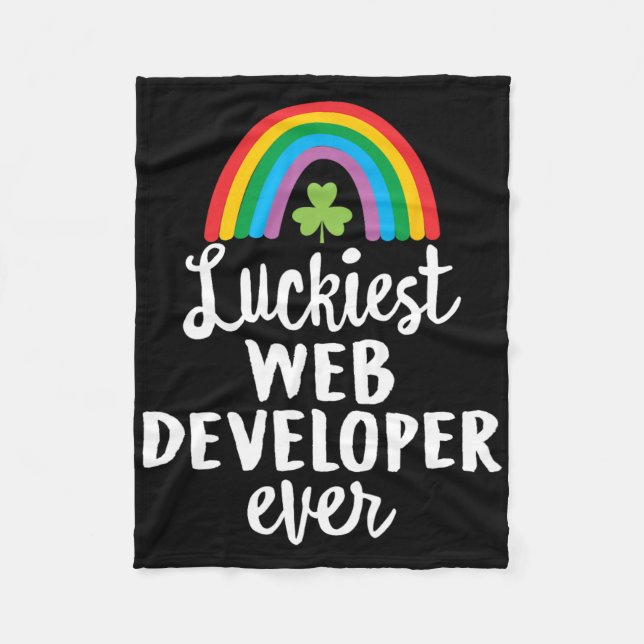 Couverture Polaire Luckiest Web Developer Ever St Patrick Day Shamroc (Devant)