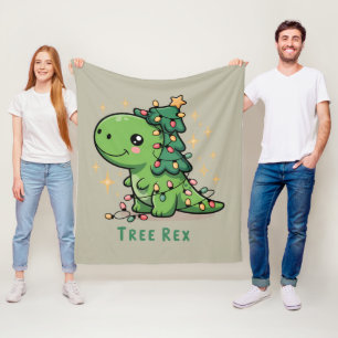 Couverture Polaire Lumière de dinosaure de Noël Fête drôle Rex d'arbr