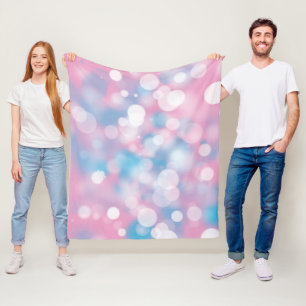 Couverture Polaire Lumières De La Fête Pink Et Aqua Bokeh