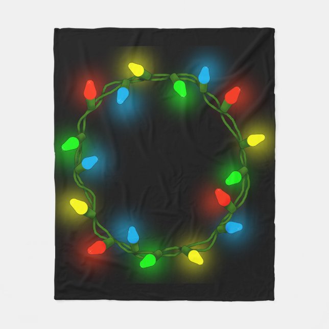 Couverture Polaire Lumières de Noël personnalisées (Devant)