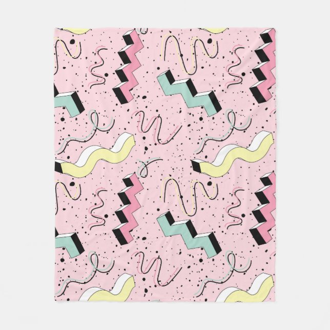 Couverture Polaire Lumineux rétro abstrait, motif sans soudure. (Devant)