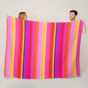 Couverture Polaire Lumineux rouge violet jaune créatif rayé
