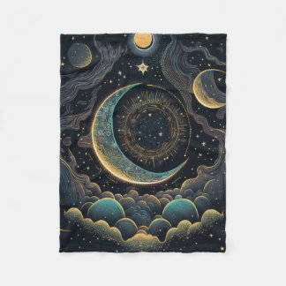 Couverture Polaire Lune céleste