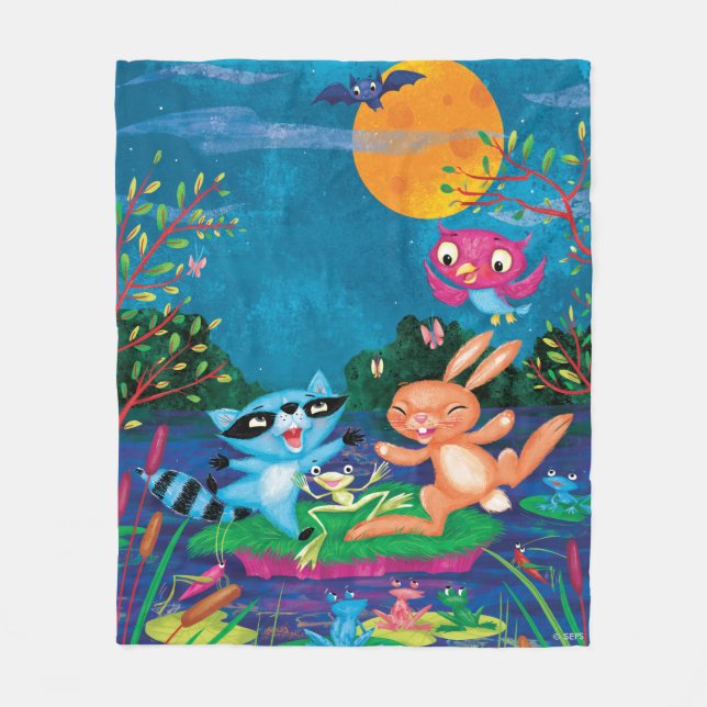 Couverture Polaire Lune d'automne (Devant)