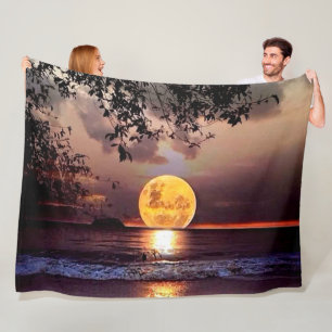 COUVERTURE POLAIRE LUNE MONTER SUR LA PLAGE