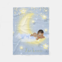 Lune Stars Personnalisé Ethnic Baby Boy Blanket