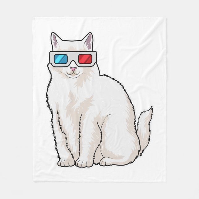 Couverture Polaire Lunettes de chat (Devant)