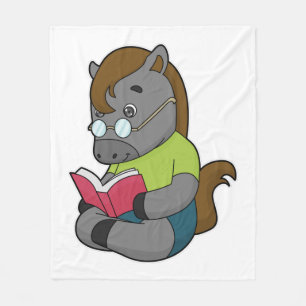 Couverture Polaire Lunettes de livre Nerd de cheval