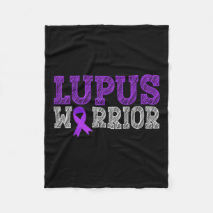 Couverture Polaire Lupus Guerrier violet Ribbon Lupus Mois de sensibi