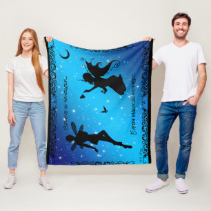 Couverture Polaire Lutin Fée Papillon Croire - Fantaisie Méd avec Noi