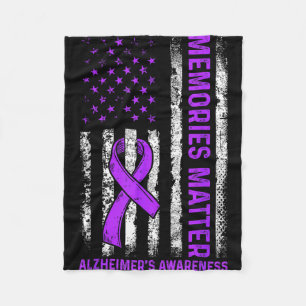 Couverture Polaire lutte pour la sensibilisation à Alzheimer drapeau