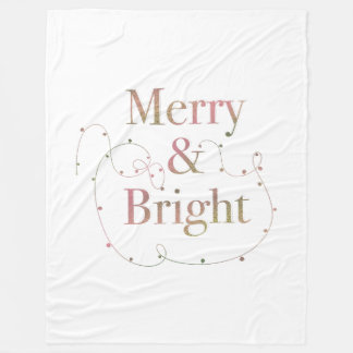 Couverture Polaire Lux Noël Joyeux & Lumineux sur Fond Blanc
