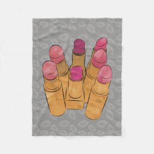 Couverture Polaire Luxe Beauté Lipstick Kiss Fleece Blanket