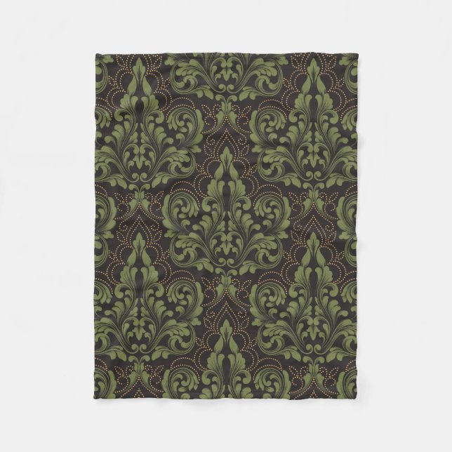 Couverture Polaire Luxe classique vieux mode damassé ornement (Devant)
