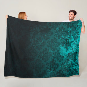 Couverture Polaire Luxe Damask turquoise
