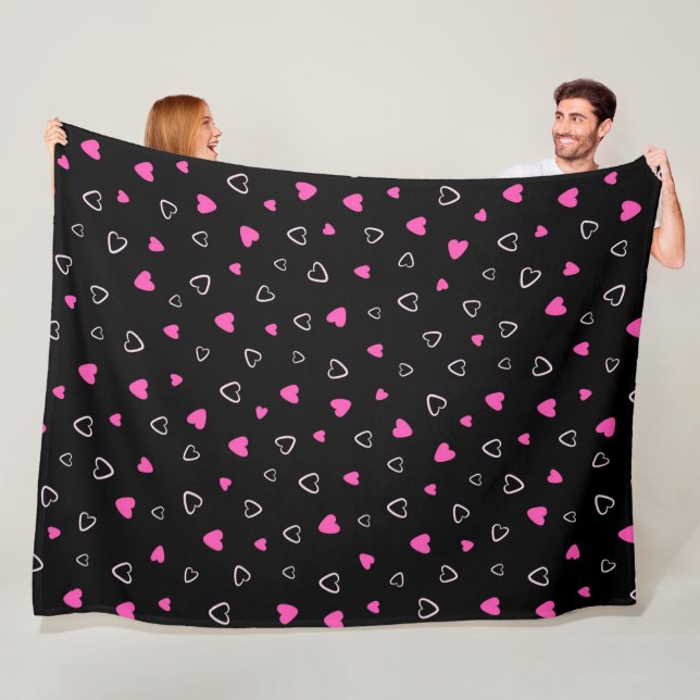 Couverture Polaire Luxe Moderne Élégant Coeur d'Amour (En situation)