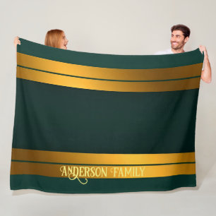 Couverture Polaire Luxe Popular Green Gold Linen Texture Collection