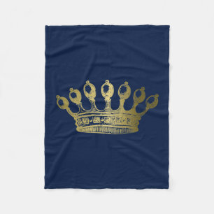 Couverture Polaire Luxuriante Esoteric Gold Crown Navy