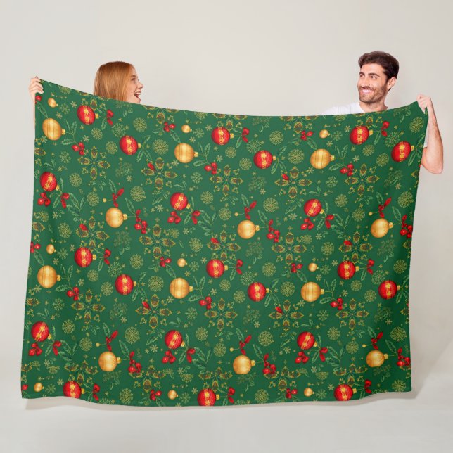 Couverture Polaire Luxury Emerald Green Christmas Throw Blanket (En situation)