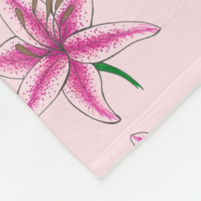 Couverture Polaire Lys rose Fleur Floral Imprimer Lys Jardin (Coin)