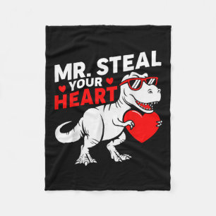 Couverture Polaire M. Steal Your Heart Valentine Day Dinosaur Boys