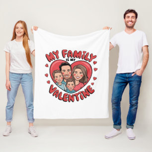 Couverture Polaire Ma famille est ma Saint Valentin - Amour de famill