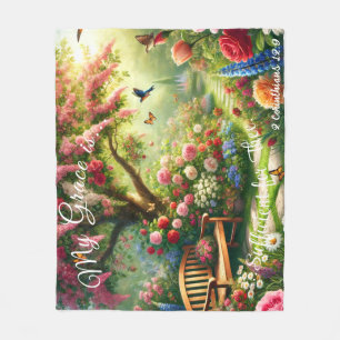 Couverture Polaire "Ma grâce te suffit" Plaid en laine polaire