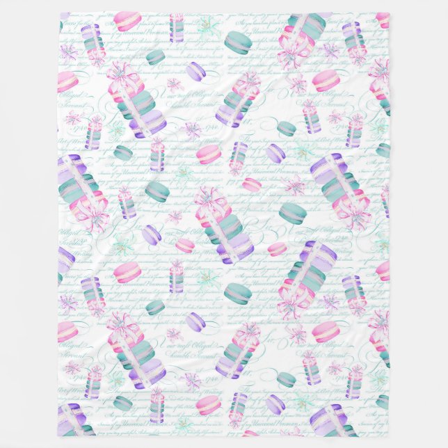 Couverture Polaire Macarons de Noël (Devant)