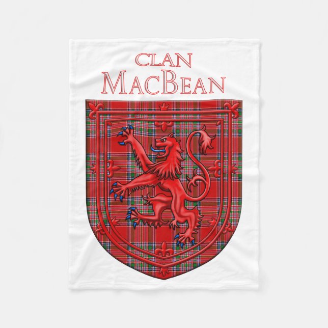 Couverture Polaire MacBean Tartan Scottish Plaid Lion Rampant (Devant)